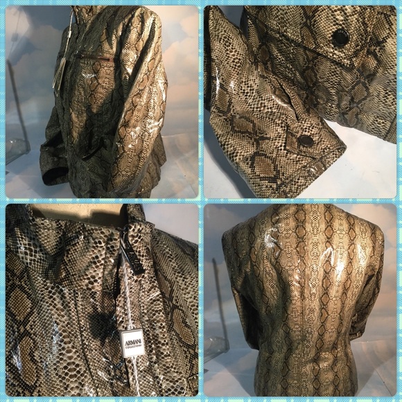 NWT ARMANI COLLECTION SNAKE PRINT RAIN JACKET - Picture 2 of 4