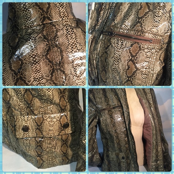 NWT ARMANI COLLECTION SNAKE PRINT RAIN JACKET - Picture 3 of 4