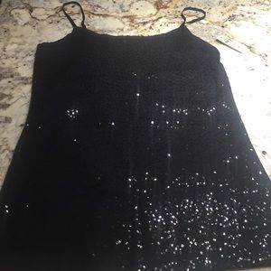Black Sequin Tank Top