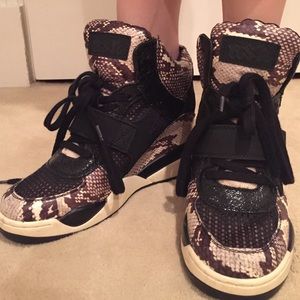 ASH snakeskin sneaker wedge shoes. Size 9