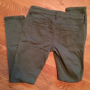 Army green skinny pants