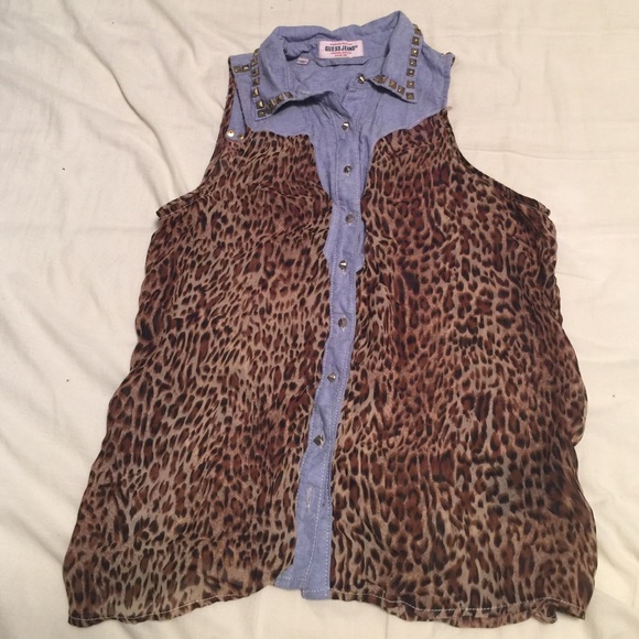 Guess Animal Print Sleeveless Top