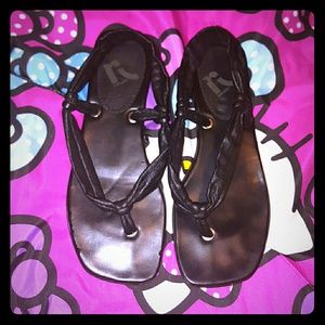 SOLD! Report Black Leather Sandals Size 5