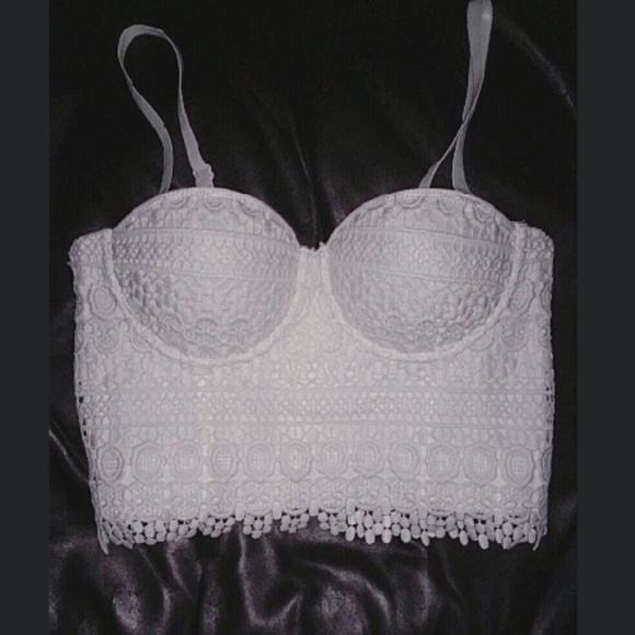 Forever 21 white crochet bustier crop top