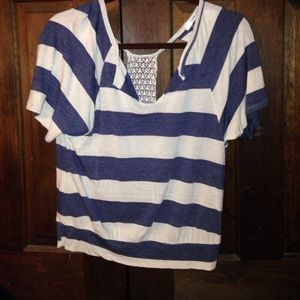 Fun white and navy top