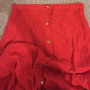 RED ASOS MIDI SKIRT