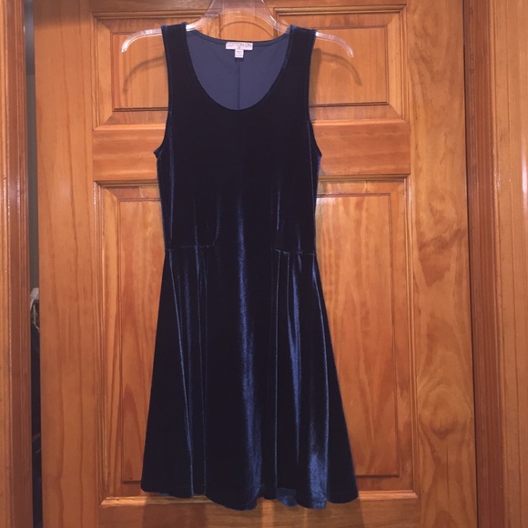 Cotton On Dresses & Skirts - Blue velvet skater mini dress