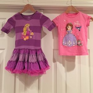 Disney Store Rapunzal and Sofia girls clothing
