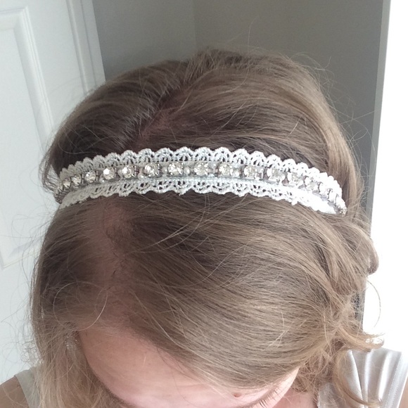 White jeweled headband