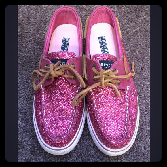 Sparkly Pink Women's Sperry Top Sider - Picture 1 of 4