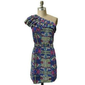 Anthropologie Postella pleated ruffle dress Sz P Anthropologie Postella pleated ruffle dress Sz P