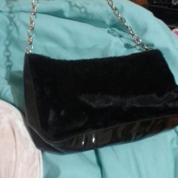 Black Fur Purse