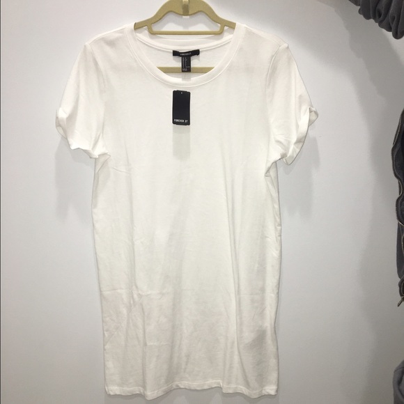 White Forever 21 Tshirt Dress