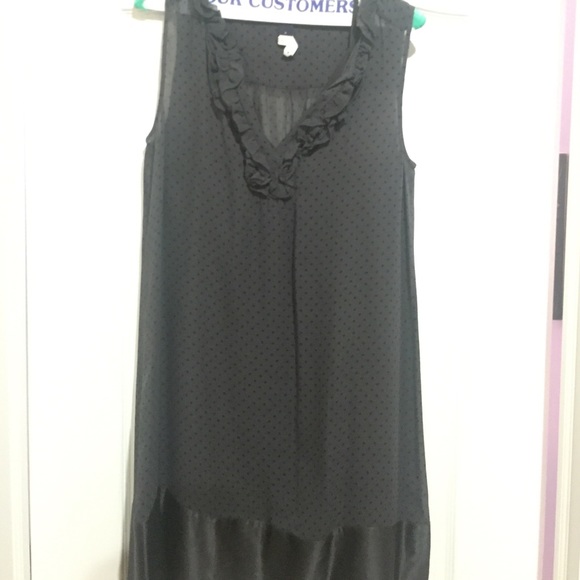 Gap dress - grey with black polka dots
