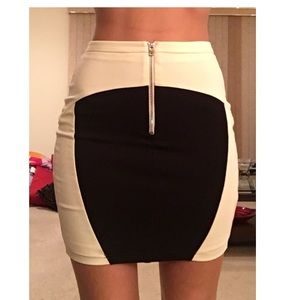 Bodycon Black & White Skirt