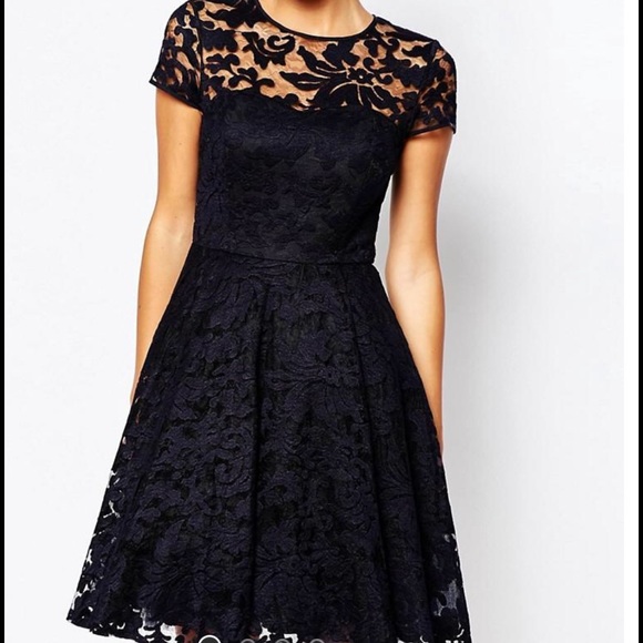 ⚡️Ted Baker Caree Blue Lace Sheer Overlay Dress - Picture 3 of 4