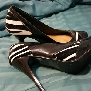Zebra print heels
