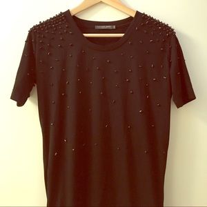 Alexander McQueen Black Jewel Studded Top