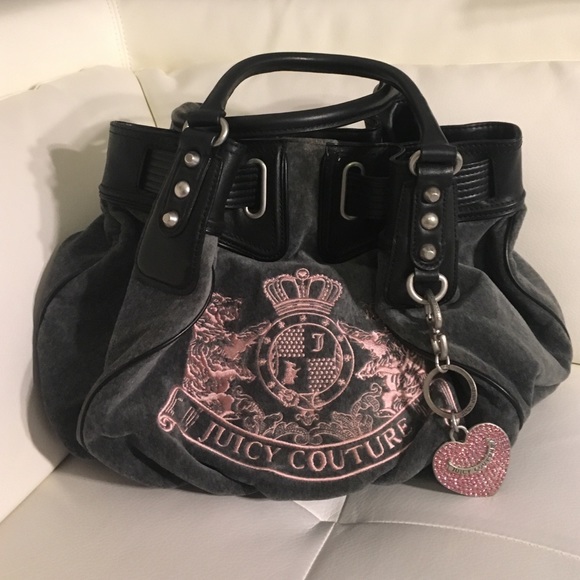 🚫SOLD- Hard to find - Grey Suede/Pink Juicy Bag!