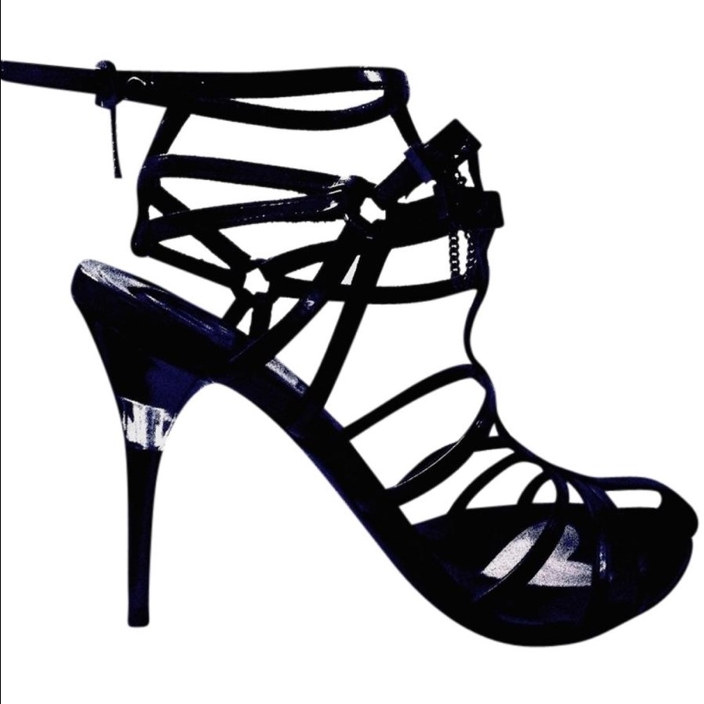 NWT * Just Reduced! French Designer Rodolphe Menudier * Strappy Leather Stiletto - Picture 2 of 5