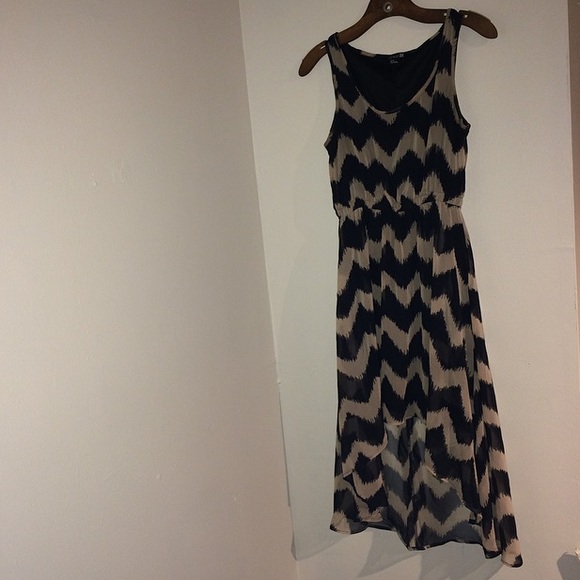 Chevron hi-low dress