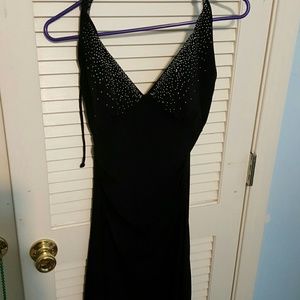 Low cut black salsa dress