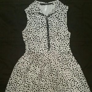 Kensie White Polka Dot Sleeveless Dress