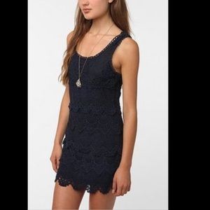 Urban Outfitters Staring at Stars navy, eyelet dress