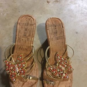 Beautiful summer butterfly wedges