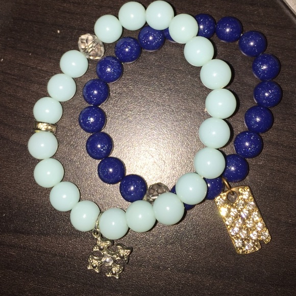 Beaded blue bracelets