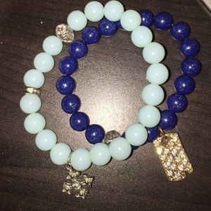 Beaded blue bracelets