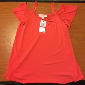 NWT Michael Kors embellished cold shoulder top