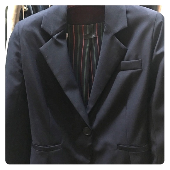 Navy blue wren xs silk blazer