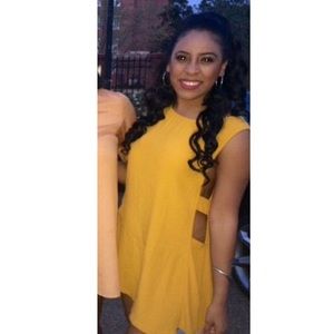 Yellow cut out dress