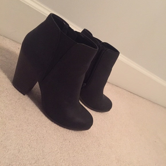 Faux leather booties