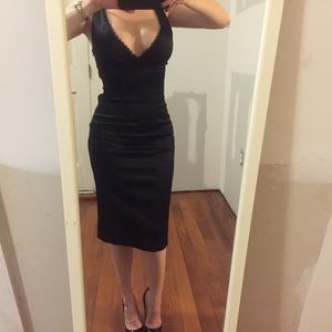 Bebe black satin cocktail dress size 0