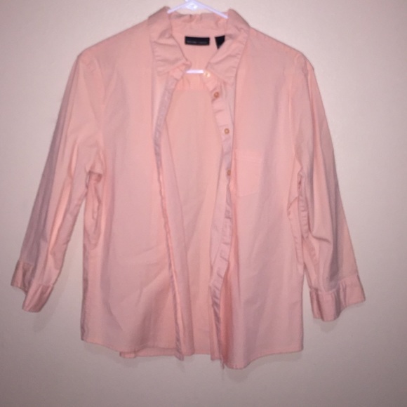 Peach button down