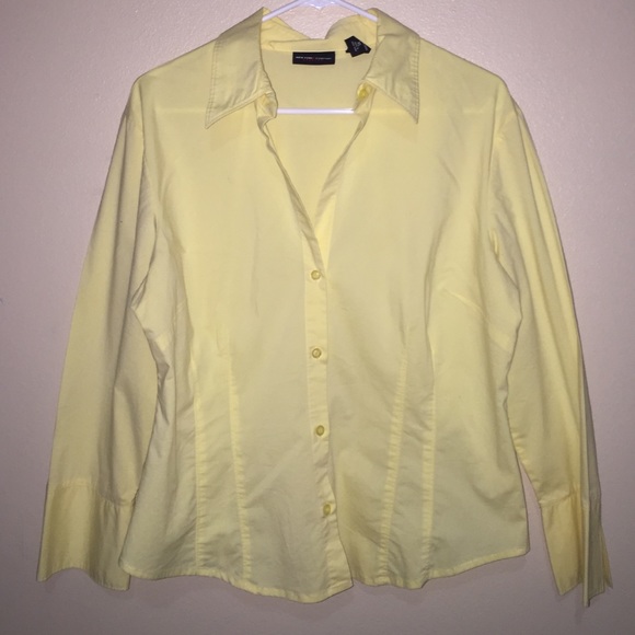 Bright yellow button down