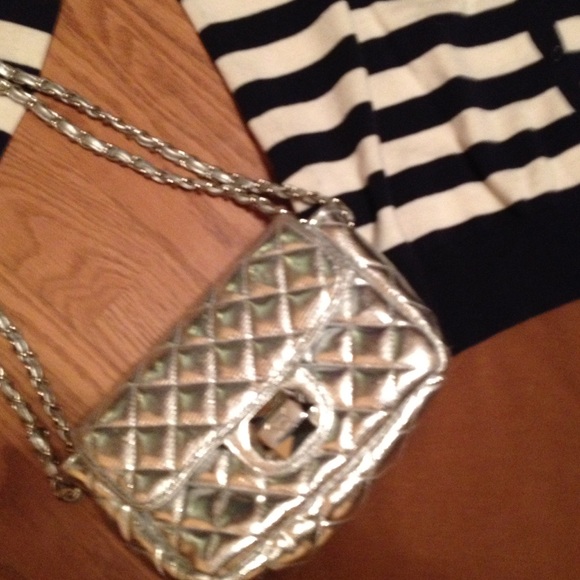 PINK Silver quilted Purse