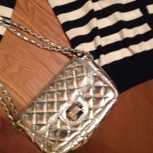 PINK Silver quilted Purse