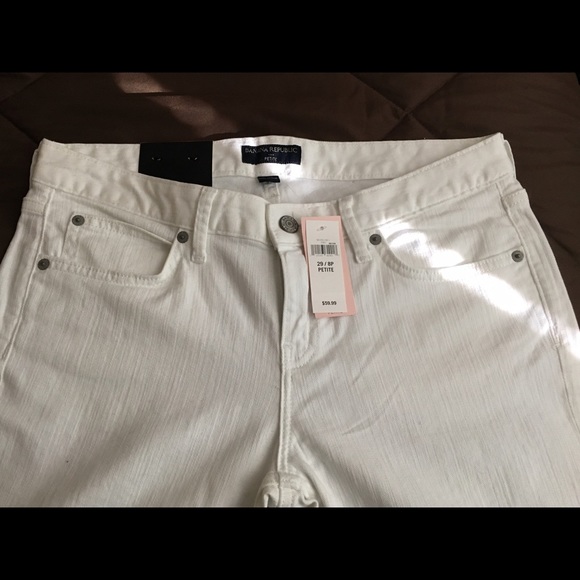Bootcut white jeans from Banana Republic.