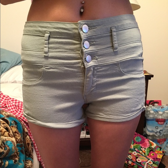 Charlotte Russe High Waisted Olive Green Shorts