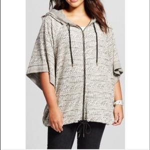 Jacquard Hooded Poncho