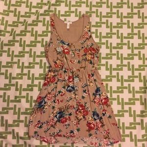 Fun causal tan flower dress