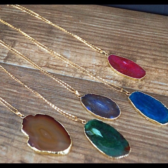 πSALE! Host Pick! Agate Druzy Pendant Necklace! - Picture 4 of 4