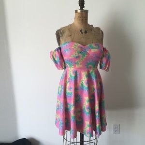 Everlast clothing tie dye off the shoulder dress