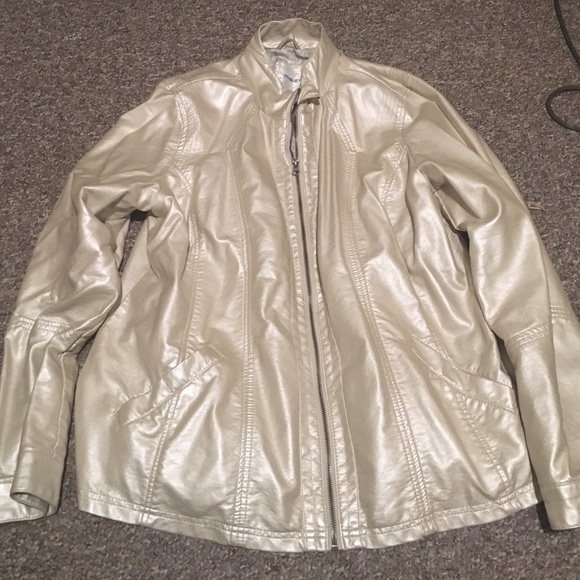 Maurices faux leather cream jacket