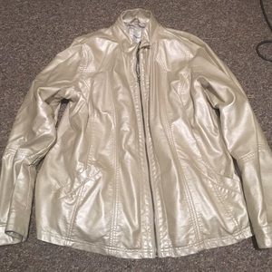 Maurices faux leather cream jacket
