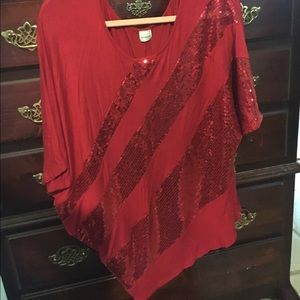 Beautiful red sequined blouse