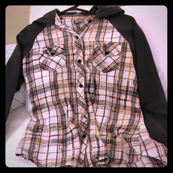 Button up hooded flannel!
